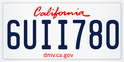 CA license plate 6UII780