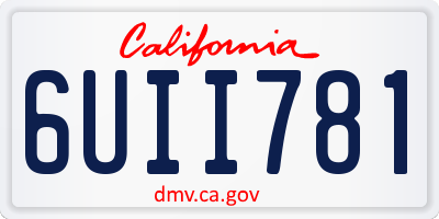 CA license plate 6UII781