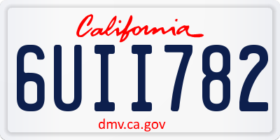 CA license plate 6UII782