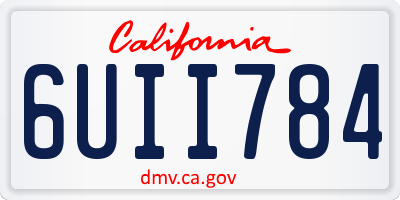 CA license plate 6UII784