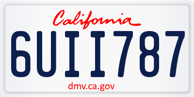 CA license plate 6UII787