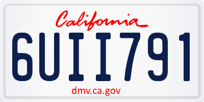 CA license plate 6UII791
