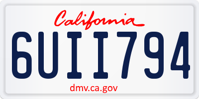 CA license plate 6UII794