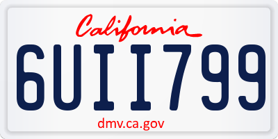 CA license plate 6UII799