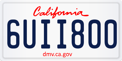 CA license plate 6UII800
