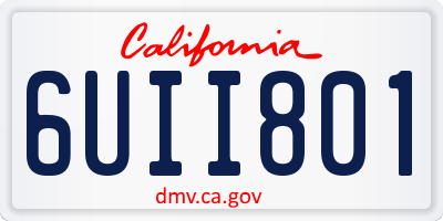 CA license plate 6UII801