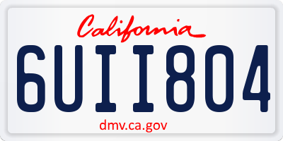 CA license plate 6UII804