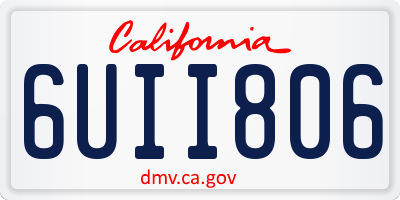 CA license plate 6UII806
