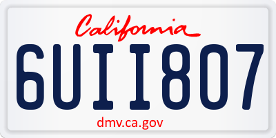CA license plate 6UII807