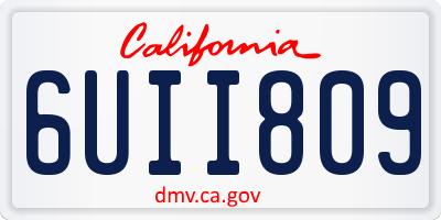 CA license plate 6UII809