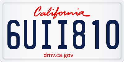 CA license plate 6UII810