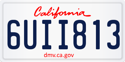CA license plate 6UII813