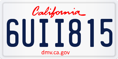 CA license plate 6UII815
