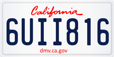 CA license plate 6UII816