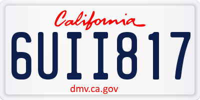 CA license plate 6UII817