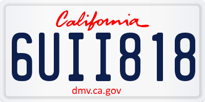 CA license plate 6UII818