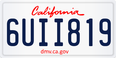 CA license plate 6UII819