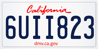 CA license plate 6UII823
