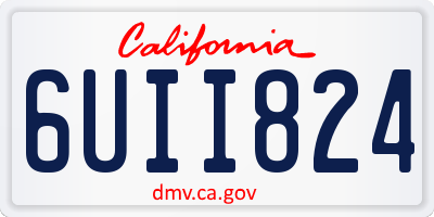 CA license plate 6UII824