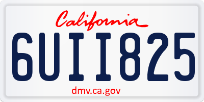 CA license plate 6UII825