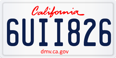 CA license plate 6UII826