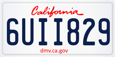 CA license plate 6UII829