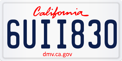 CA license plate 6UII830