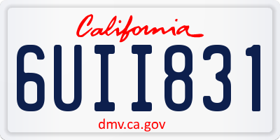 CA license plate 6UII831