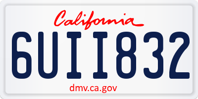 CA license plate 6UII832