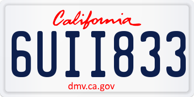CA license plate 6UII833