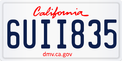 CA license plate 6UII835