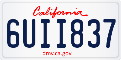 CA license plate 6UII837