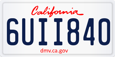 CA license plate 6UII840