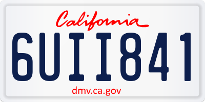 CA license plate 6UII841