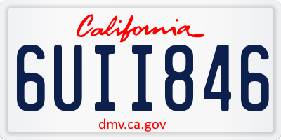CA license plate 6UII846