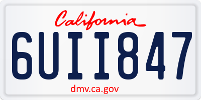 CA license plate 6UII847