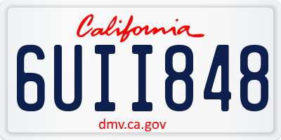 CA license plate 6UII848