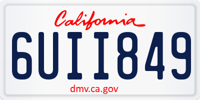 CA license plate 6UII849