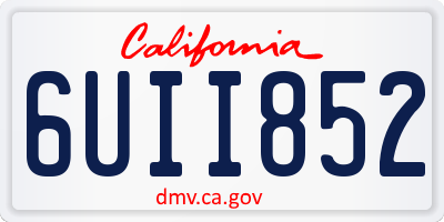CA license plate 6UII852