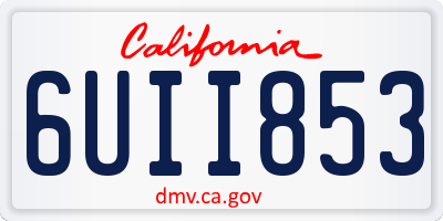 CA license plate 6UII853