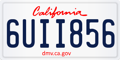 CA license plate 6UII856