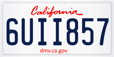 CA license plate 6UII857