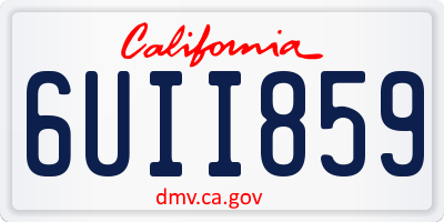CA license plate 6UII859