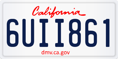 CA license plate 6UII861