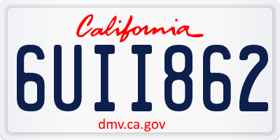 CA license plate 6UII862