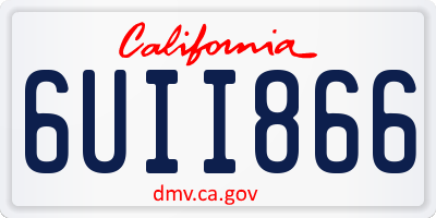 CA license plate 6UII866