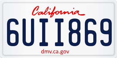 CA license plate 6UII869