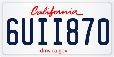 CA license plate 6UII870