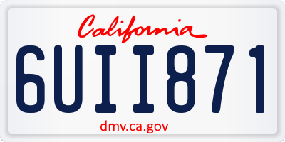 CA license plate 6UII871