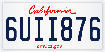 CA license plate 6UII876
